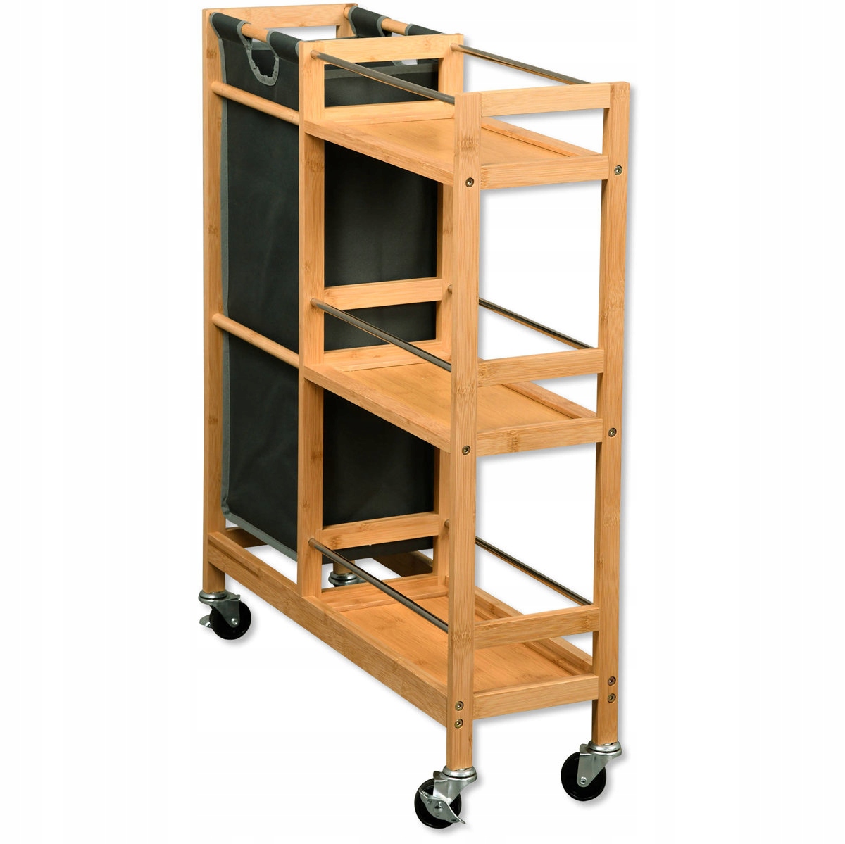 Regál na kolieskach, 3 úrovne, výsuvná taška Kesper