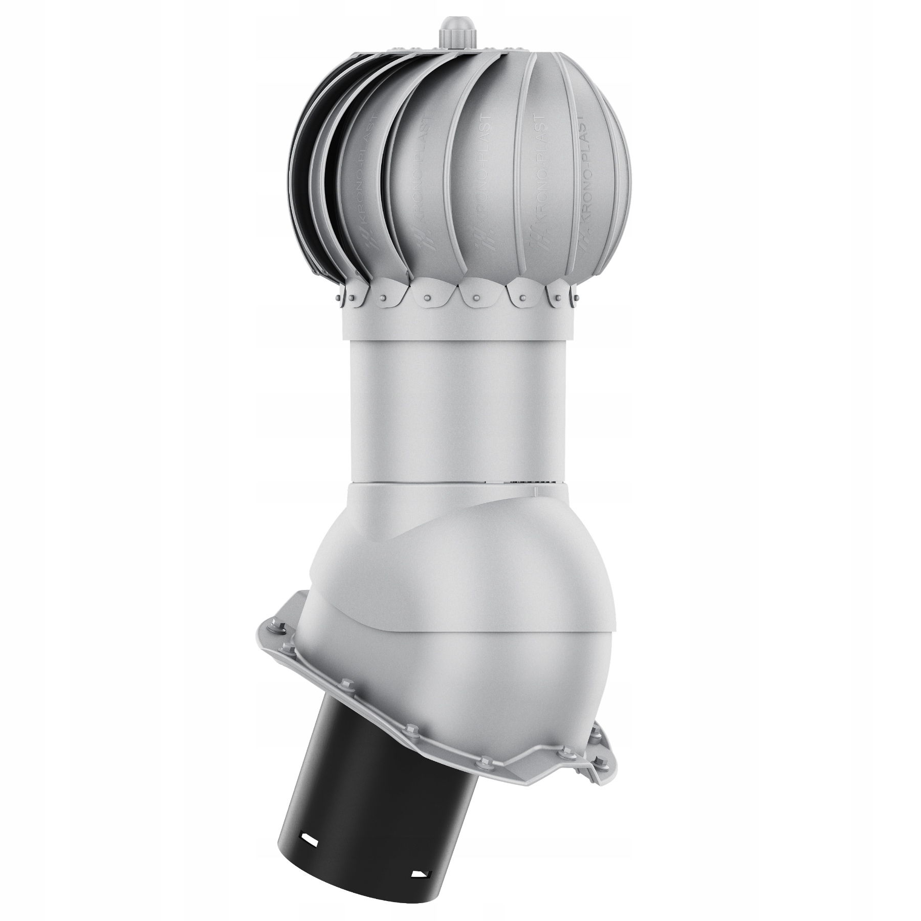 Větrací komín Otočný kulatý fi150 Trapez T18 Stříbrný 9006