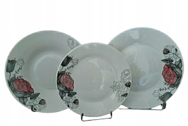 

Porcelana, zestaw obiadowy 18el, komplet, talerze