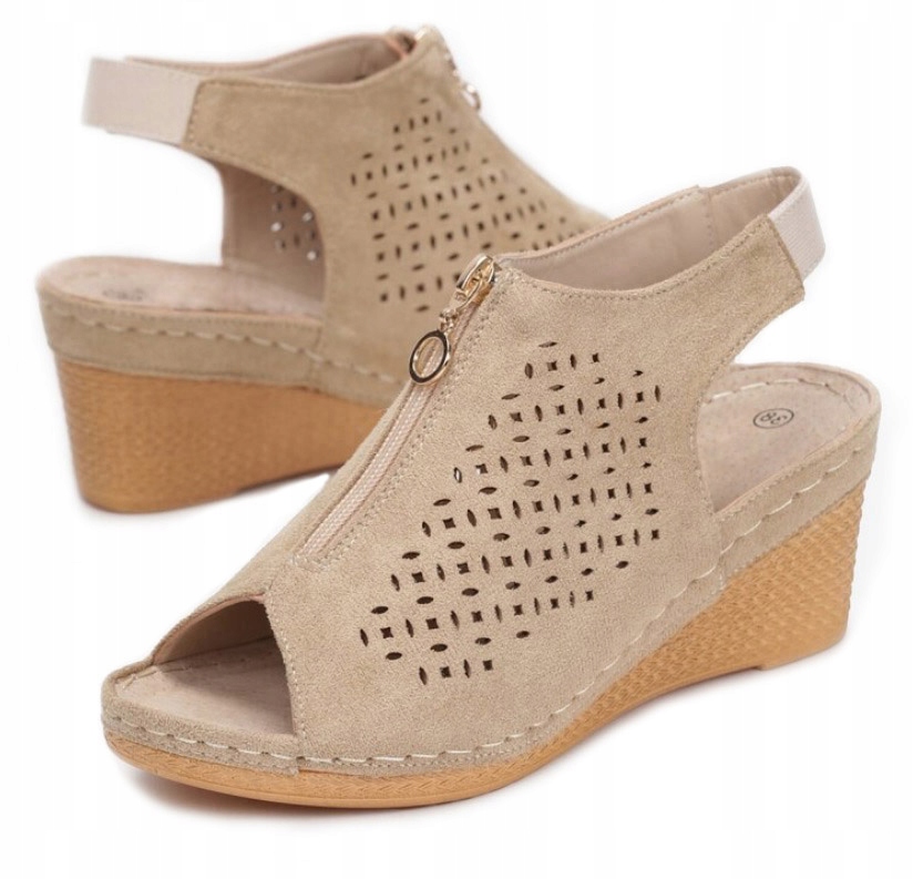 KLAPKI DAMSKIE BUTY PROFILOWANE SKÓRZANE Marka inna