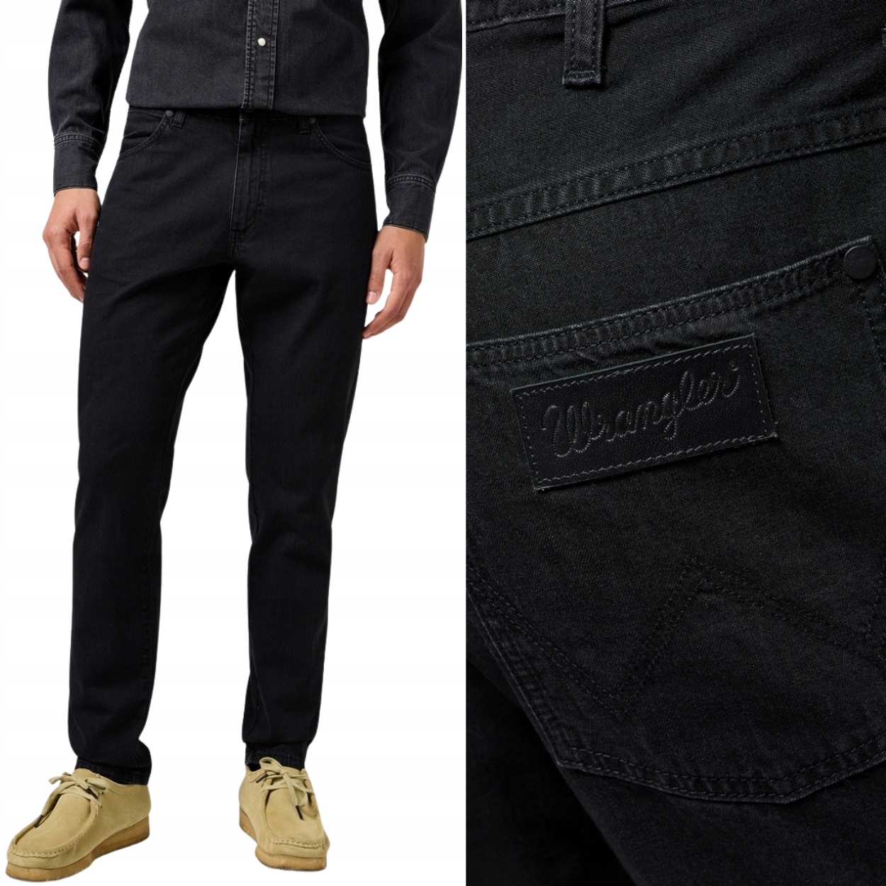 Wrangler River regular tapered RinseBlack černé džínové kalhoty W32 L34