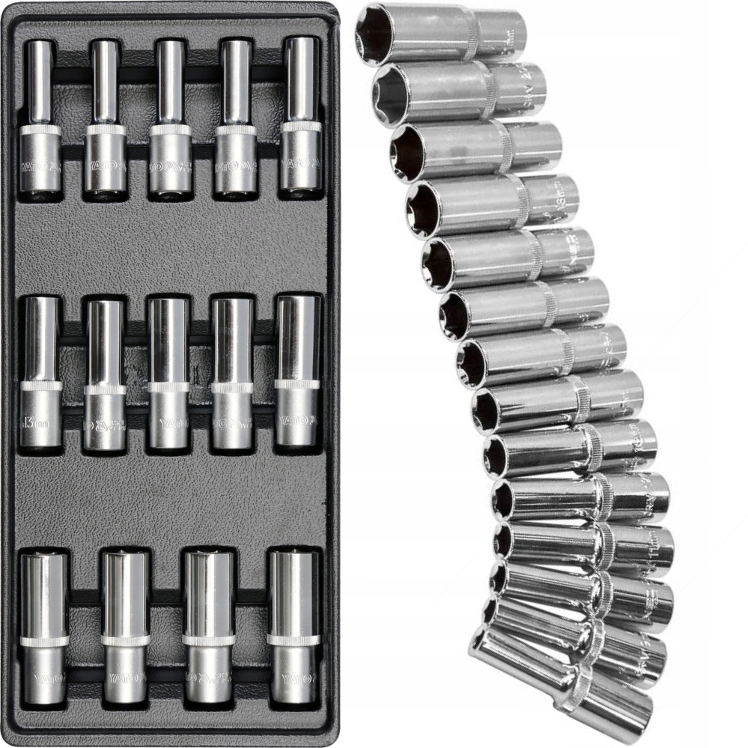 Wkład do szafki, nasadki długie 14szt Yato YT-5539 YT-5539/YAT YATO Marka Yato