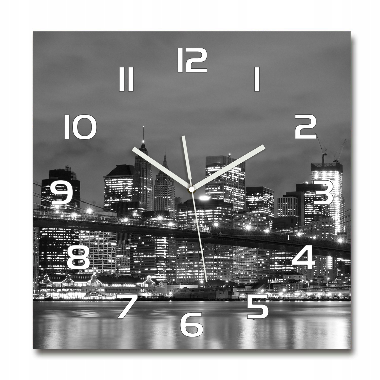 

Cichy szklany zegar Manhattan Nowy Jork 60x60 cm