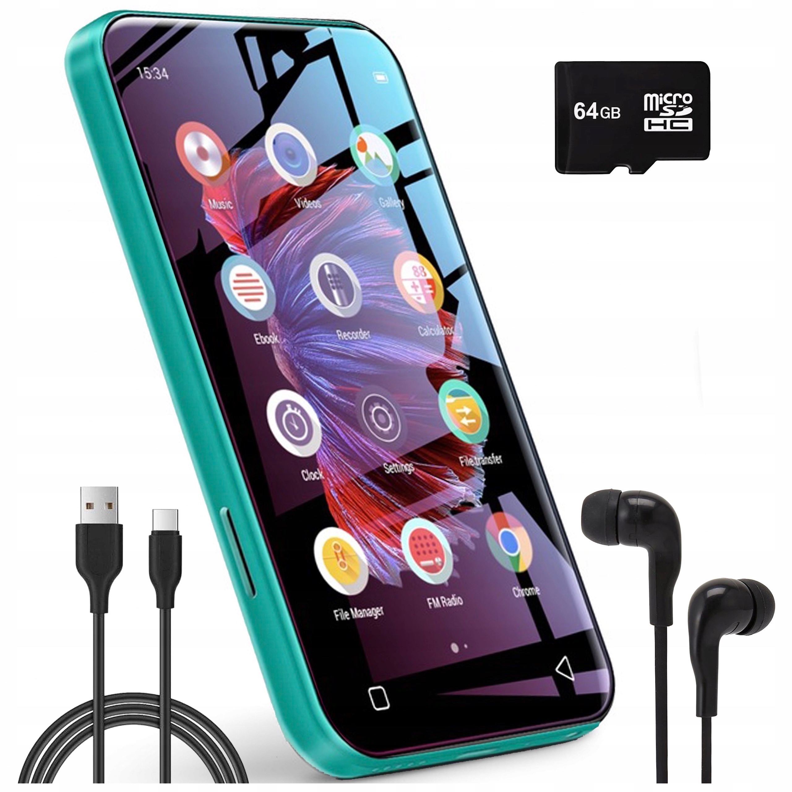 MP3 Prehrávač hudby MP4 Prenosné rádio Diktafón WiFi Bluetooth Menu Pl