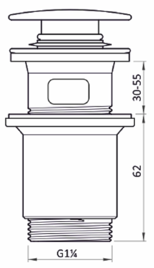 Korek klik-klak umywalkowy metalowa nakładka, chrom 1.1/4 cala BATMIX BP02