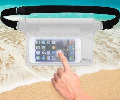 ETUI WODOODPORNE POKROWIEC TORBA NA TELEFON BASEN PLAŻĘ KAJAK DO TELEFONU Wysokość 22 cm