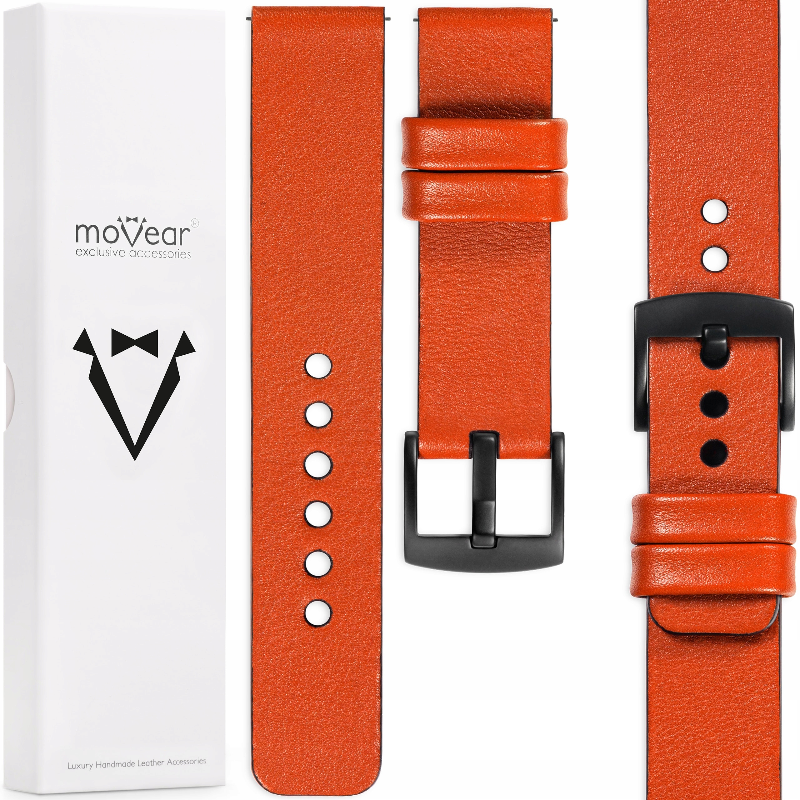 24mm prémiový řemínek na hodinky, exkluzivní stylový oranžový