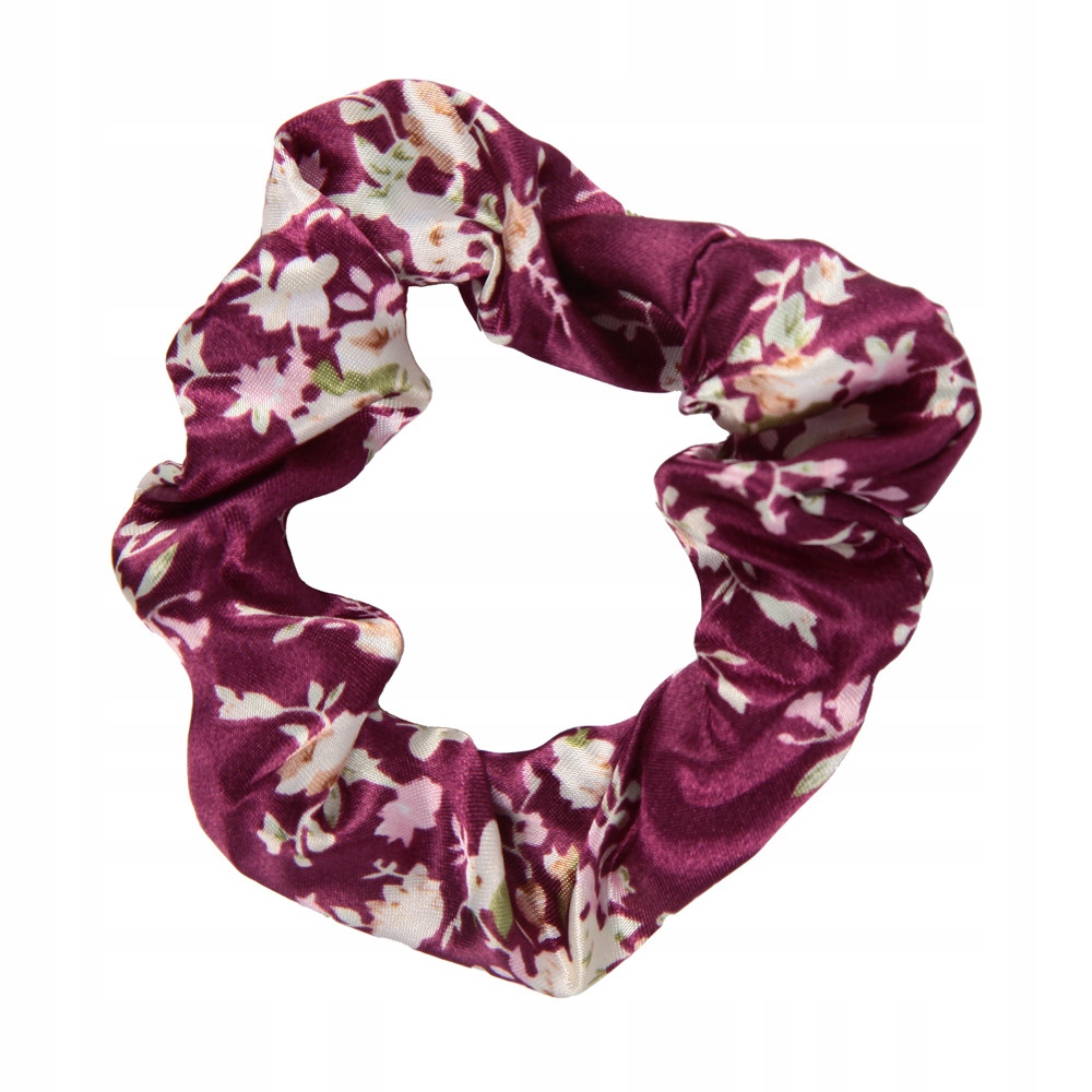 Donegal Marszczona, materiałowa gumka do włosów typu scrunchie, w kwiatki Rodzaj pojedyncza gumka