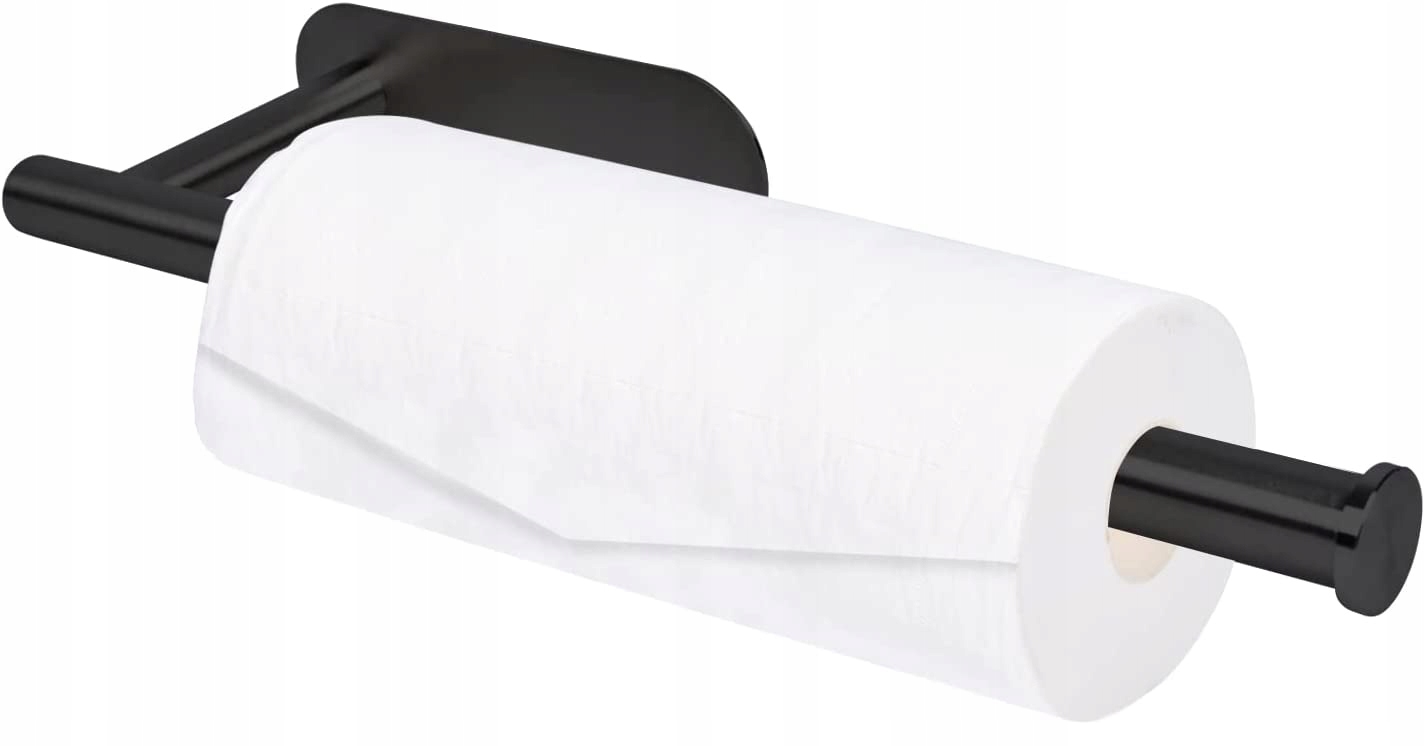 UCHWYT WIESZAK NA RĘCZNIK PAPIEROWY KUCHENNY ŚCIENNY LOFT CZARNY NA KLEJ Materiał metal