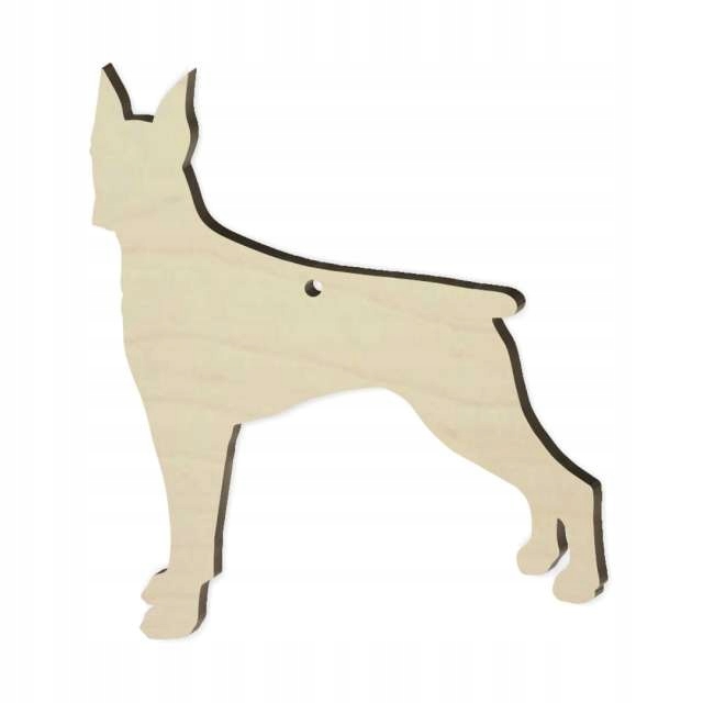 Zawieszka drewniana Pies decoupage Doberman x10