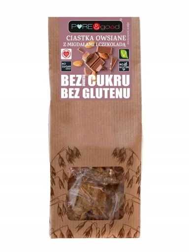 Levně 4x Ovesné Sušenky S Mandlemi A Čokoládou Bez Přidaného Cukru 150 g