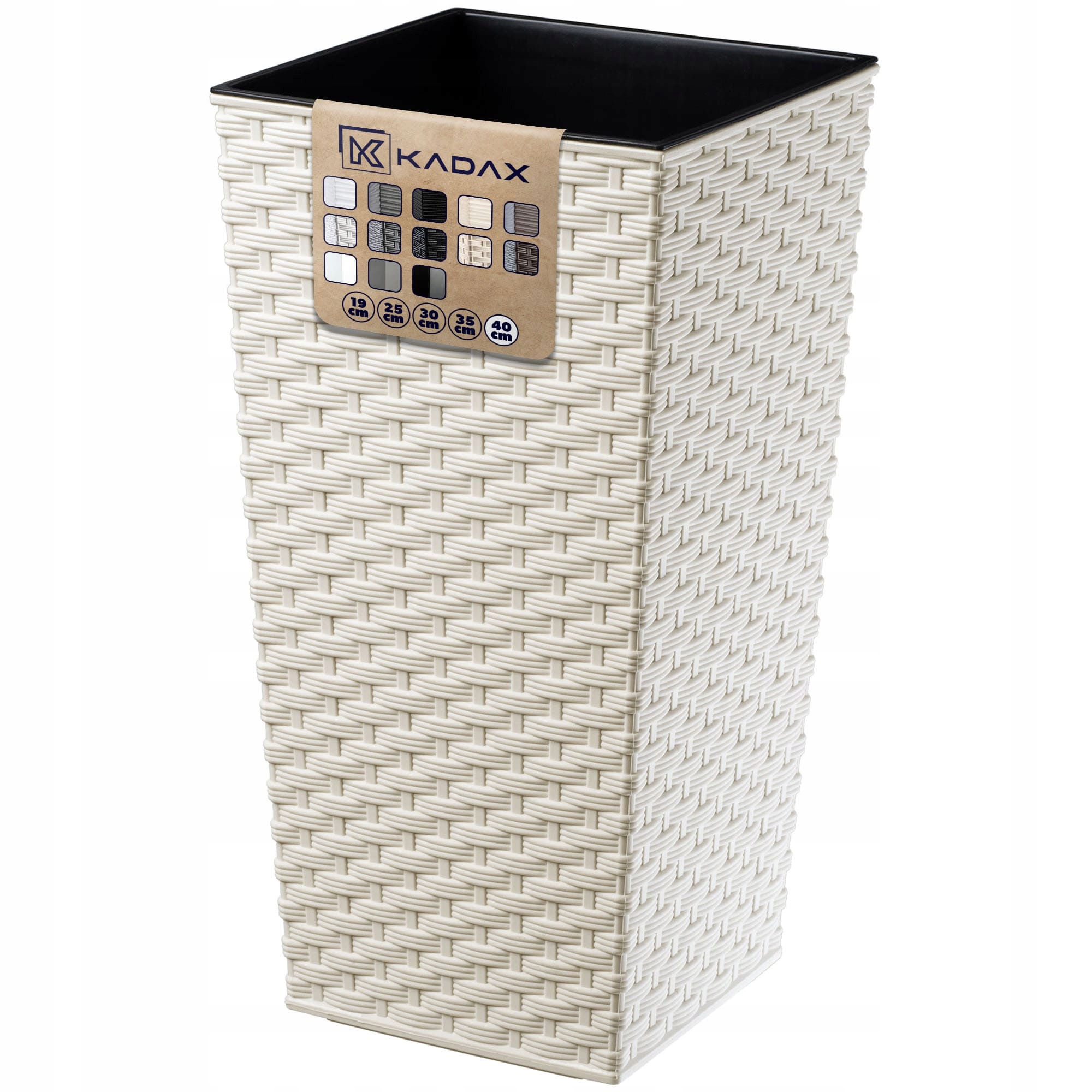 

Kadax Donica Doniczka Wkład 39x75cm Wysoka Kremowa