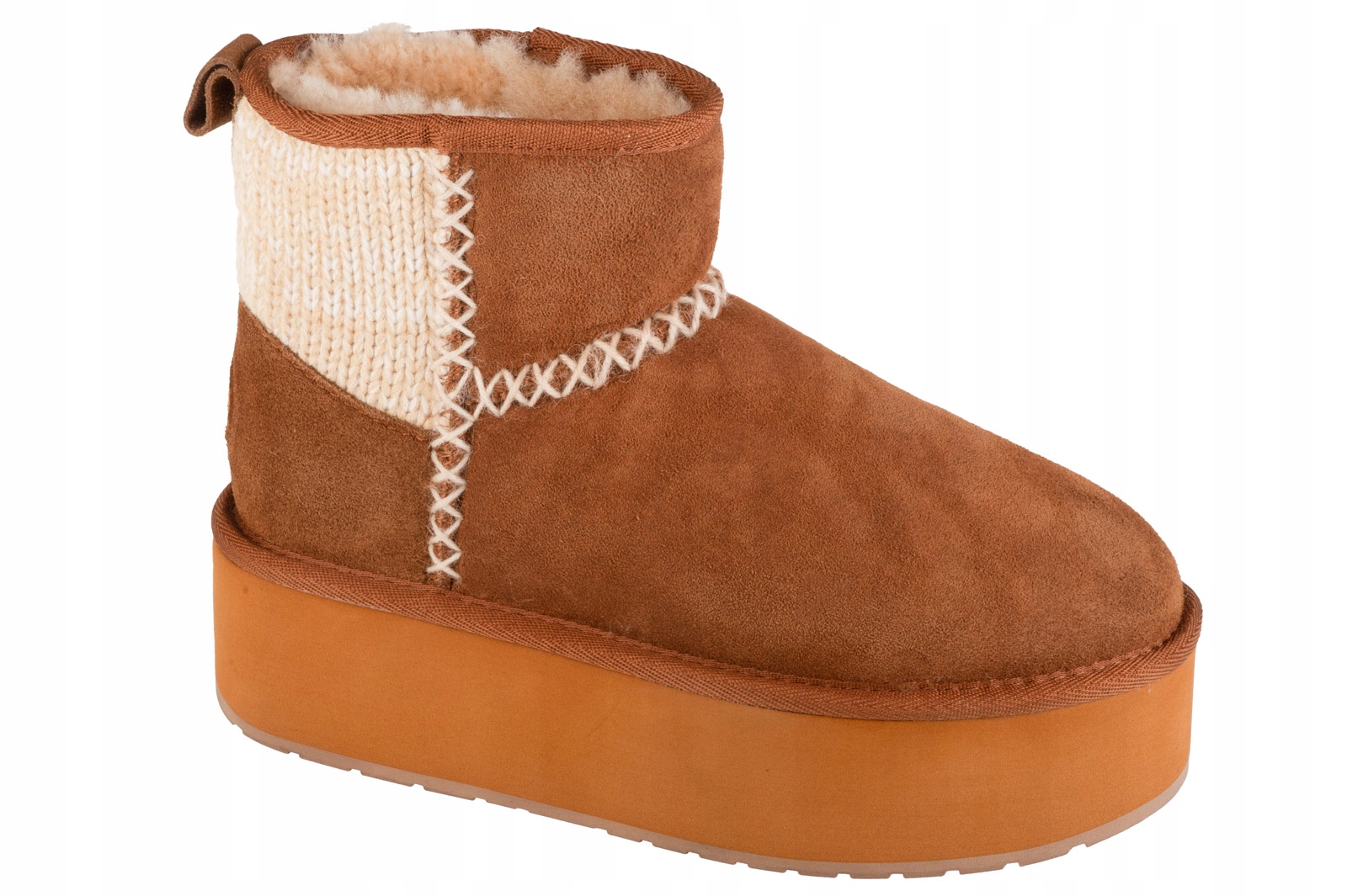 Emu Australia Stinger Knit Flatform [38] Dámské zimní boty z broušené kůže (semišové) hnědé