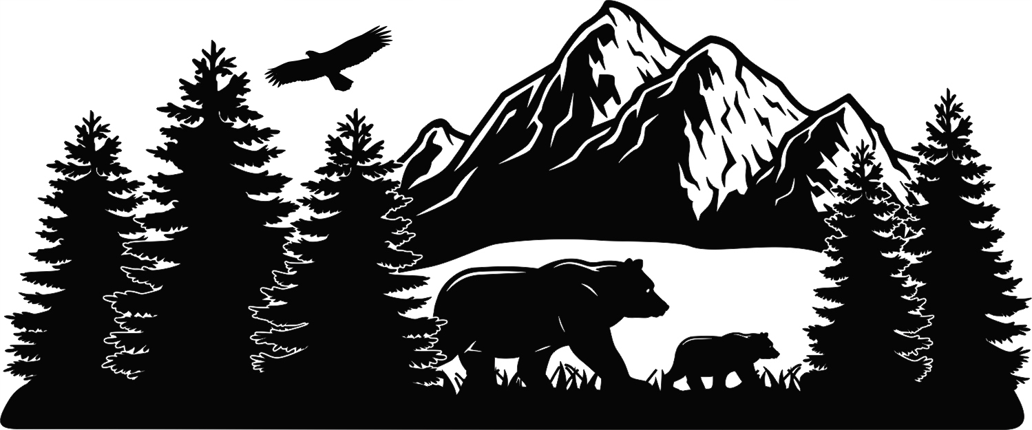 Samolepka na auto Kamper medvědí karavan 170 cm