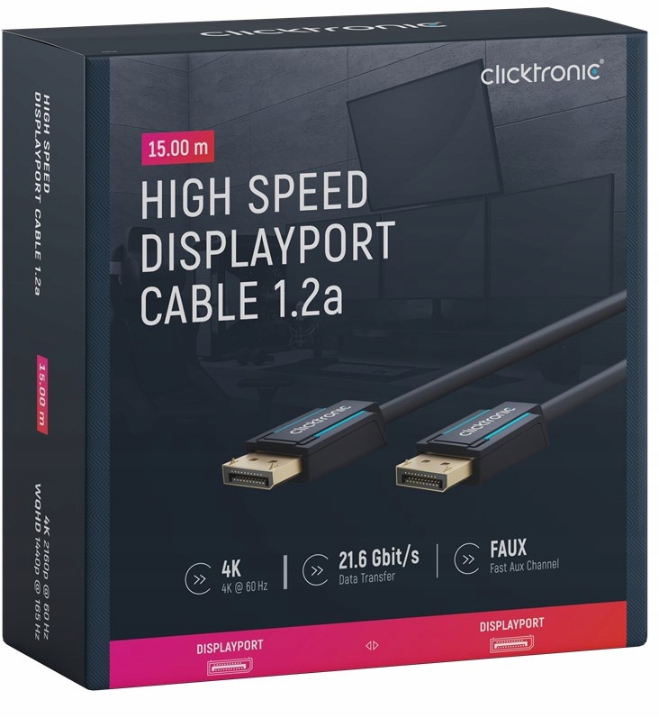 Clicktronic Kabel DisplayPort Dp Dp 1.2 4K 15 m