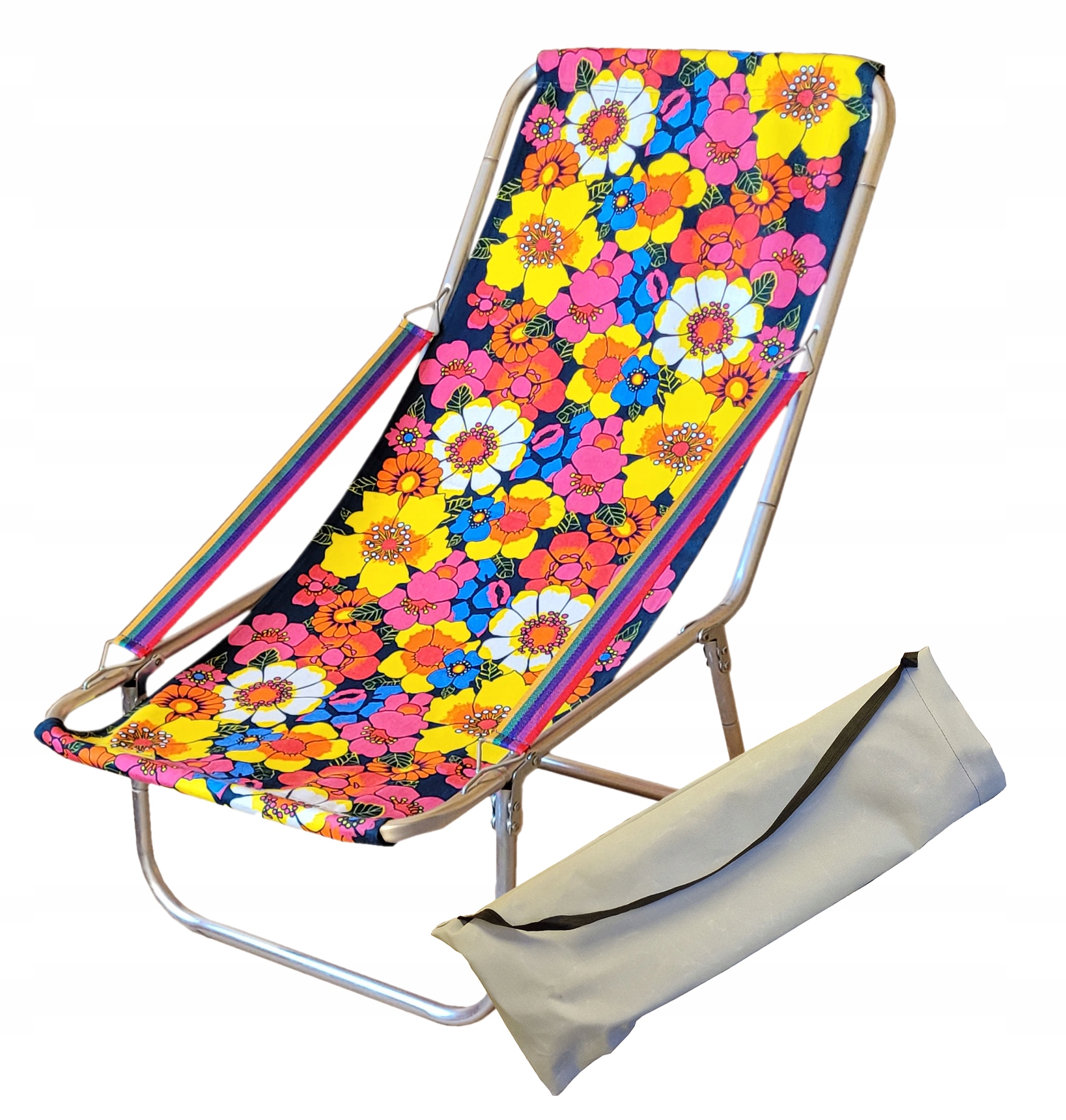 Leżak Składany Do Torby Leżak Na Plażę Wycieczkę Do Ogrodu Alum. do 150 kg