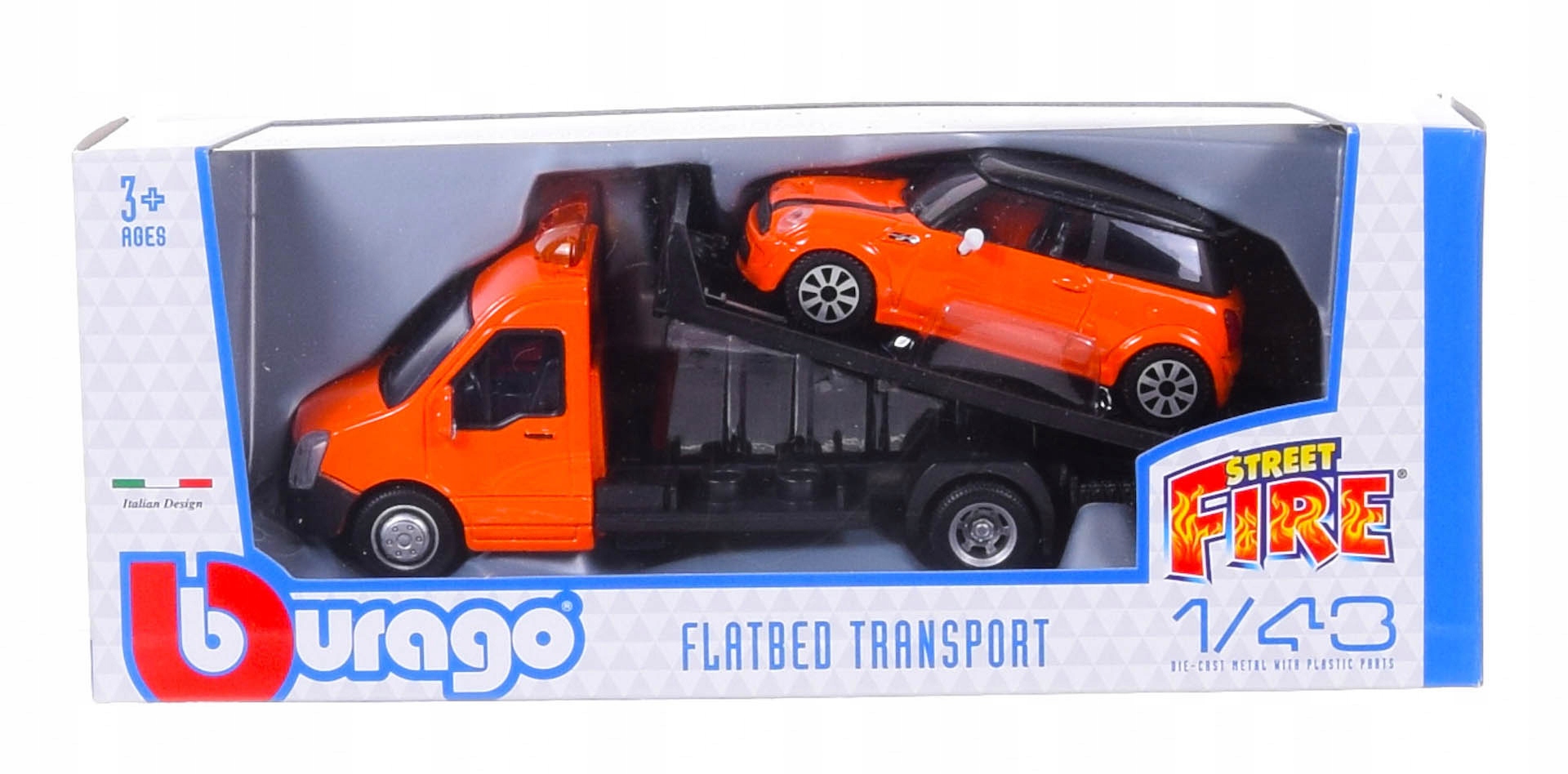 BURAGO FLATBED TRANSPORT MINI COOPER S MODEL METAL