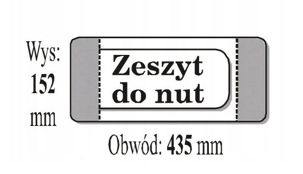 

Okładka Na Zeszyt Do Nut Pozioma Nuty 152X435mm