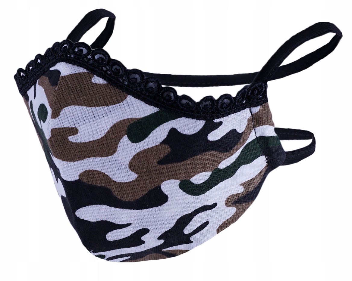 

Maseczka Cotton Koronka Z Kieszonką Na Filtr _moro