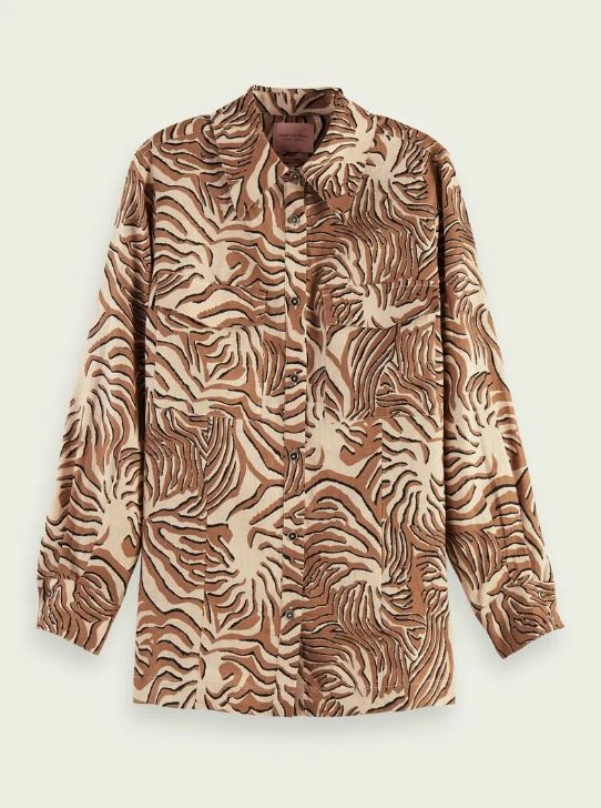 Lněná košile Scotch & Soda Maison Scotch Safari Zebra Tisk 100% Len