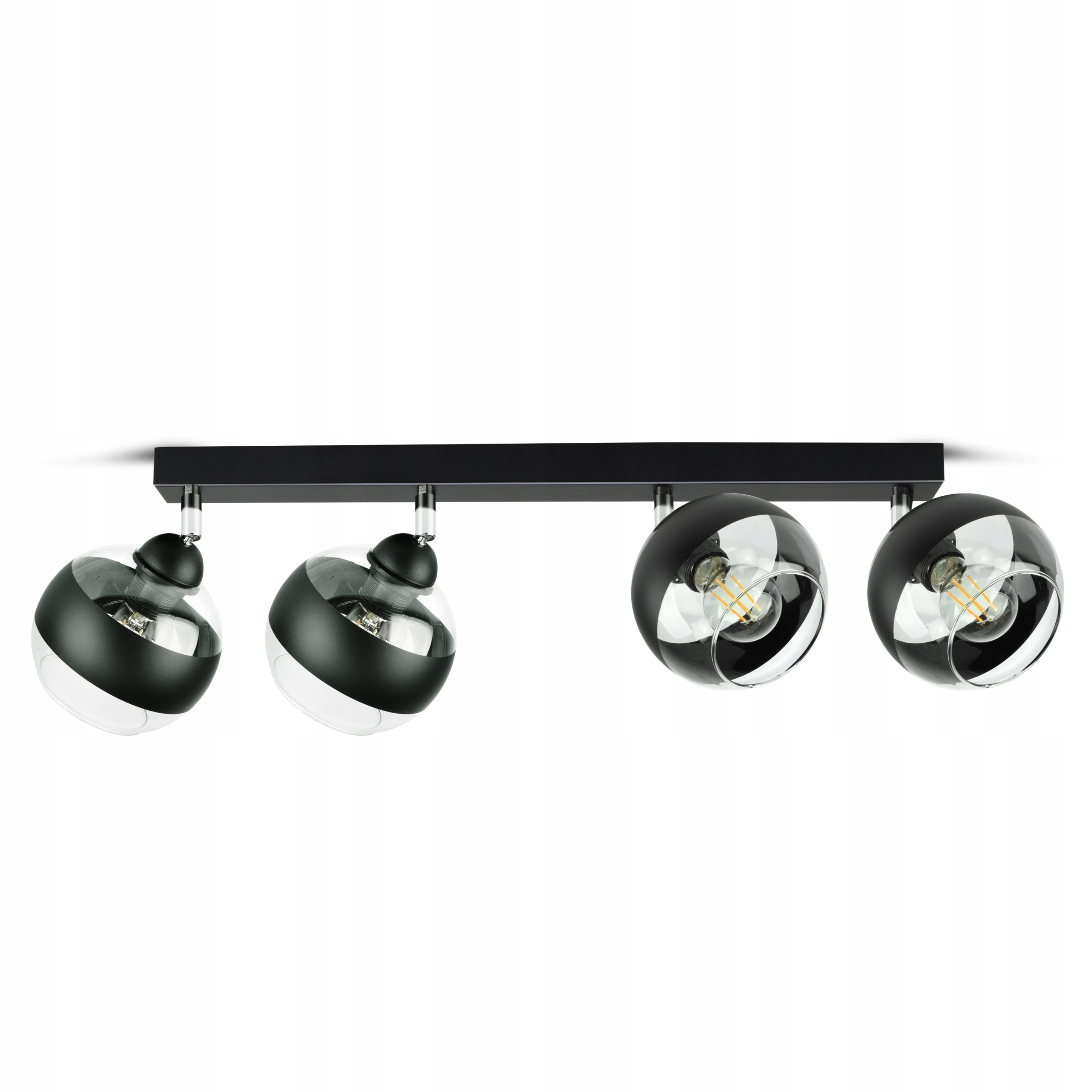 Závěsná stropní lampa Lustr Černá Skleněné Koule Black Belt BG4 Led E27