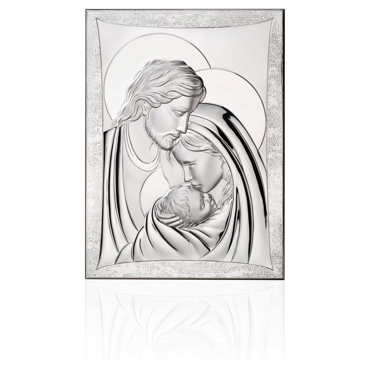 Obraz Svaté Rodiny stříbrný moderní Velikost: 6x7 cm