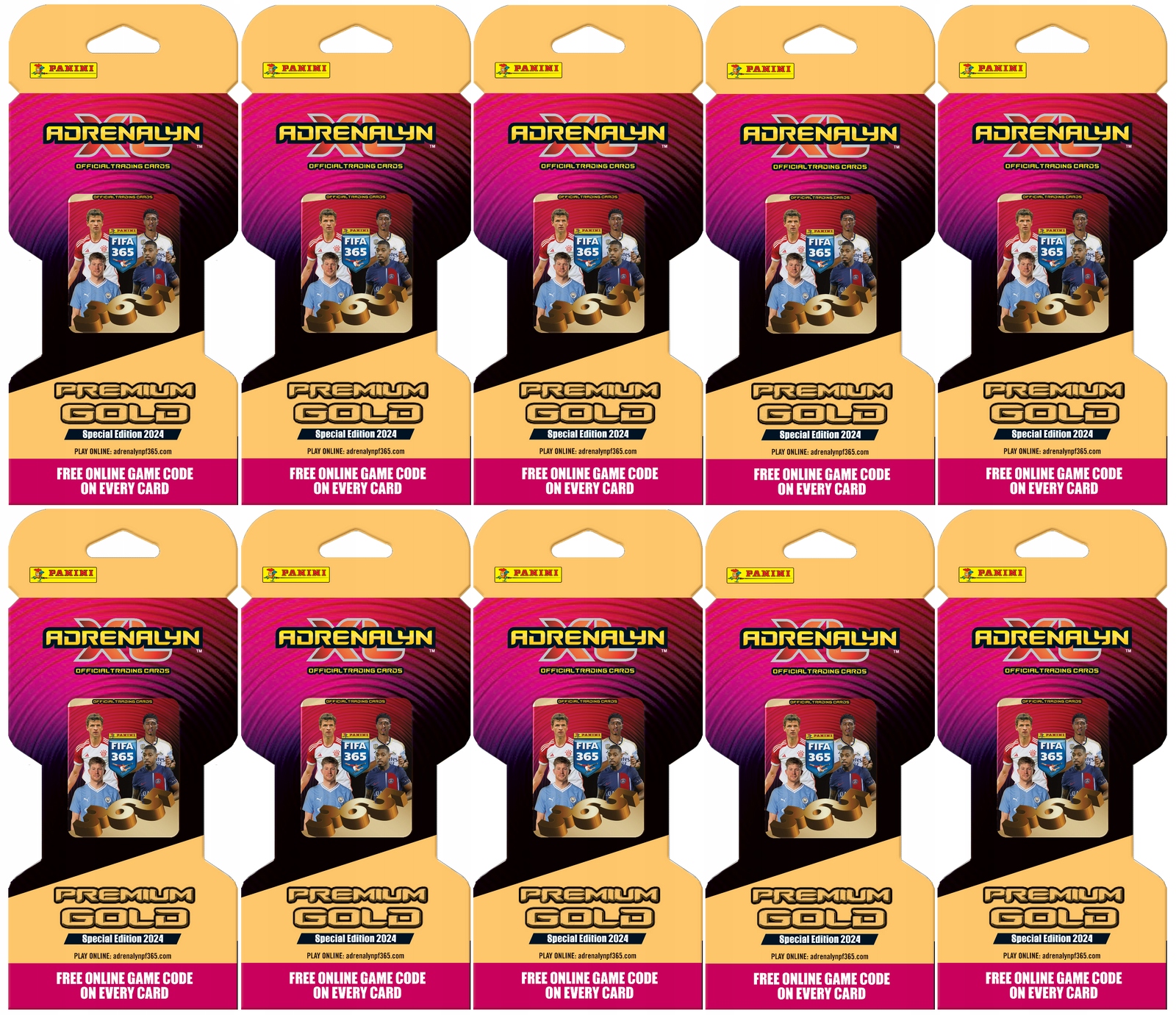10x Premium Gold Blister Panini Fifa 2024 Fotbalové Karty Do Alba