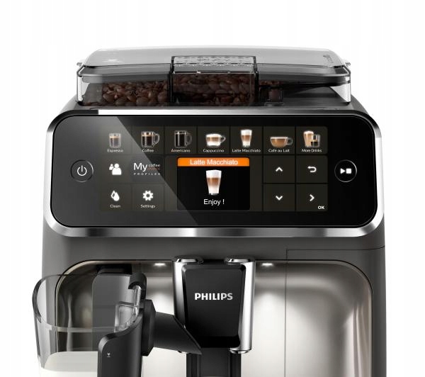 Ekspres do kawy ciśnieniowy z młynkiem Philips LatteGo EP5444/90 1500W Stan opakowania oryginalne