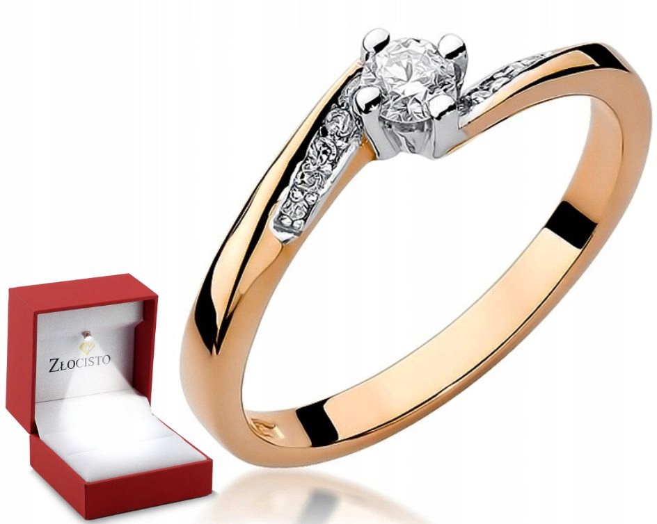 Růžové Zlato Prstýnek S Brilianty 0,19 Ct 585