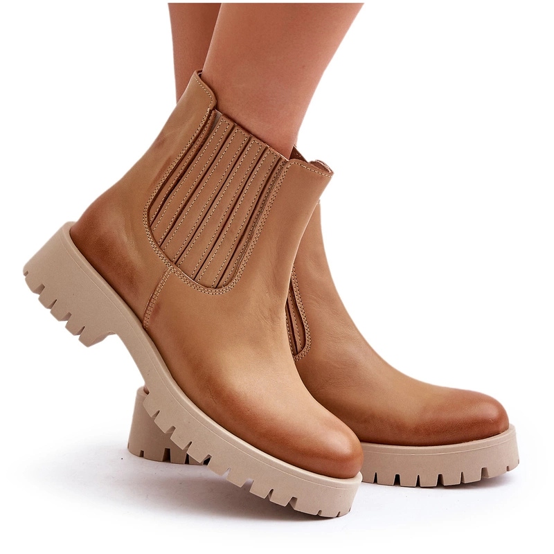 Kotníkové Boty Z Přírodní Kůže Lewski 3611 Hnědé 38