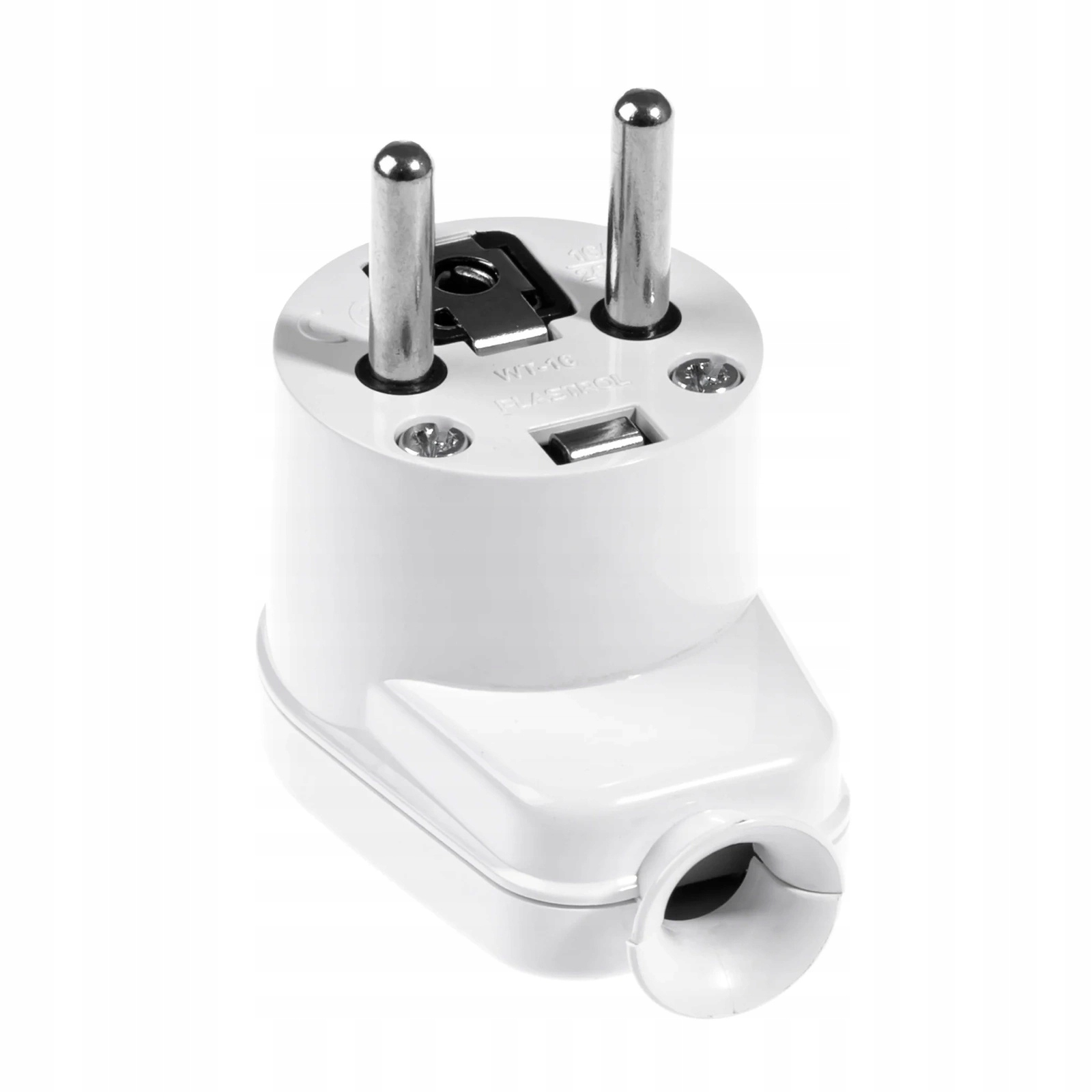 WTYCZKA KĄTOWA ROZBIERALNA Z UZIEMIENIEM BIAŁA