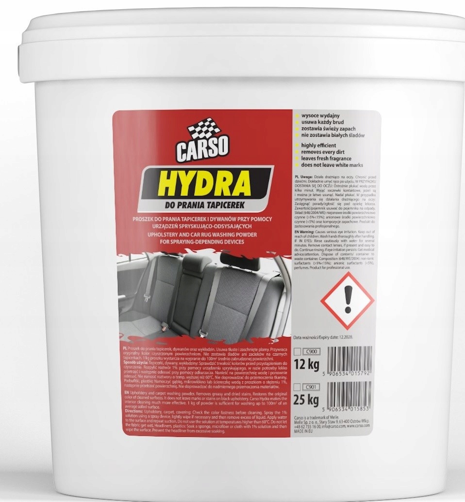 PROSZEK DO PRANIA TAPICERKI K2 CARSO HYDRA 25KG. C901