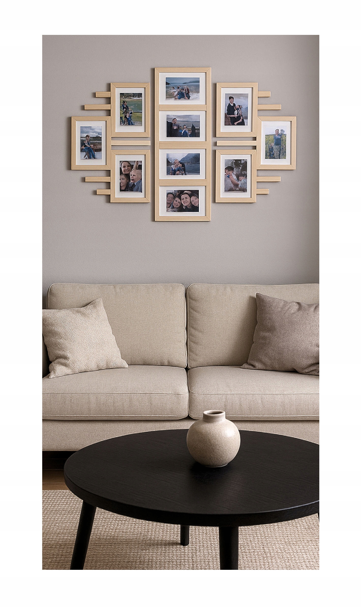 Drevený multirámik na 10 fotografií 15x21 cm Nástenná galéria Darček Foto