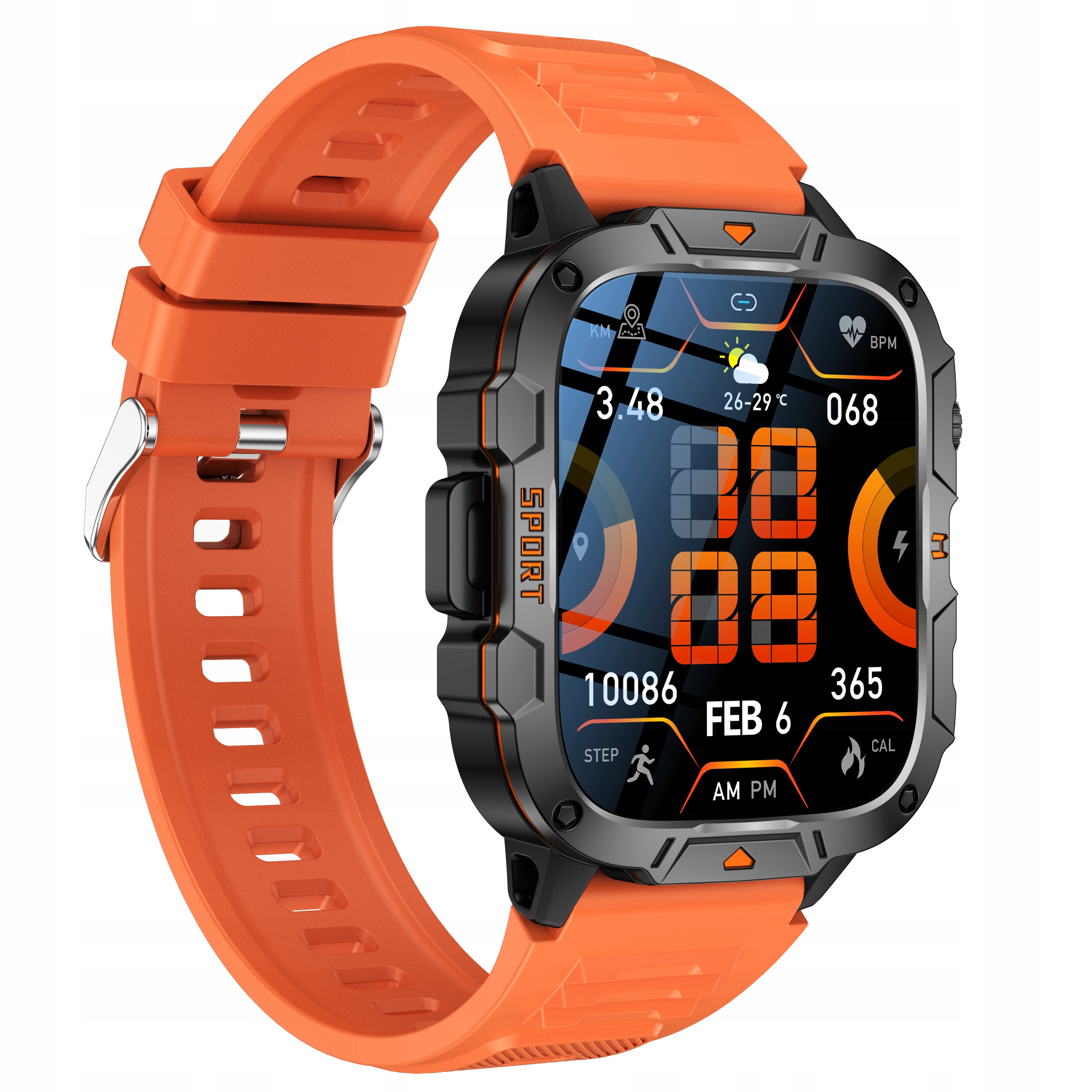 Smartwatch QX12 1.96" Hd Bt Call Latarka Pulsometr Sportowy Fitness Outdoor