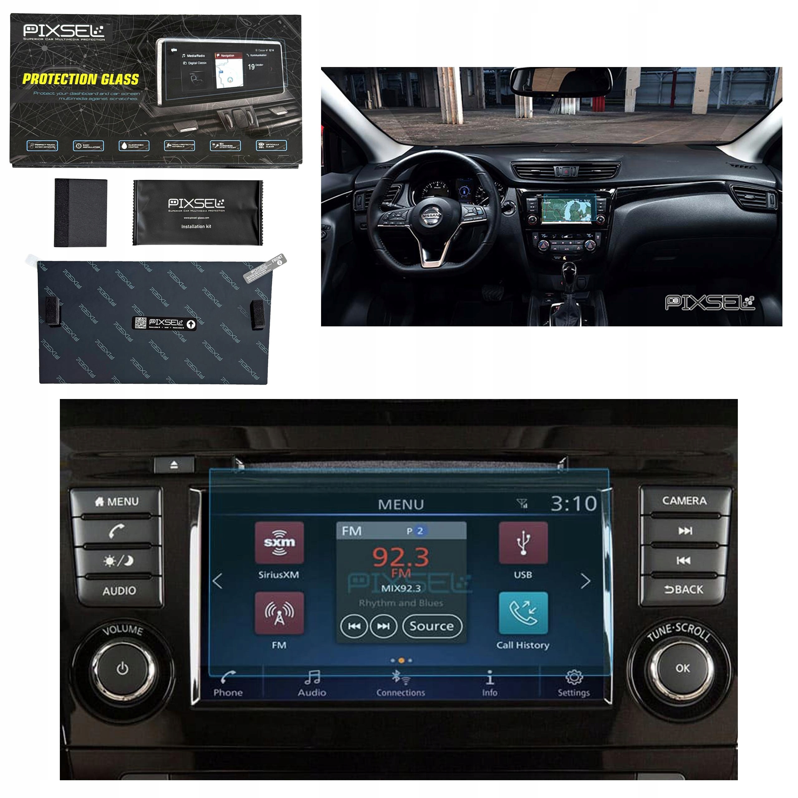 Antyodciskowe Matowe Szkło Ochronne Nissan Rogue SPORT-6.8“ 2019-2023