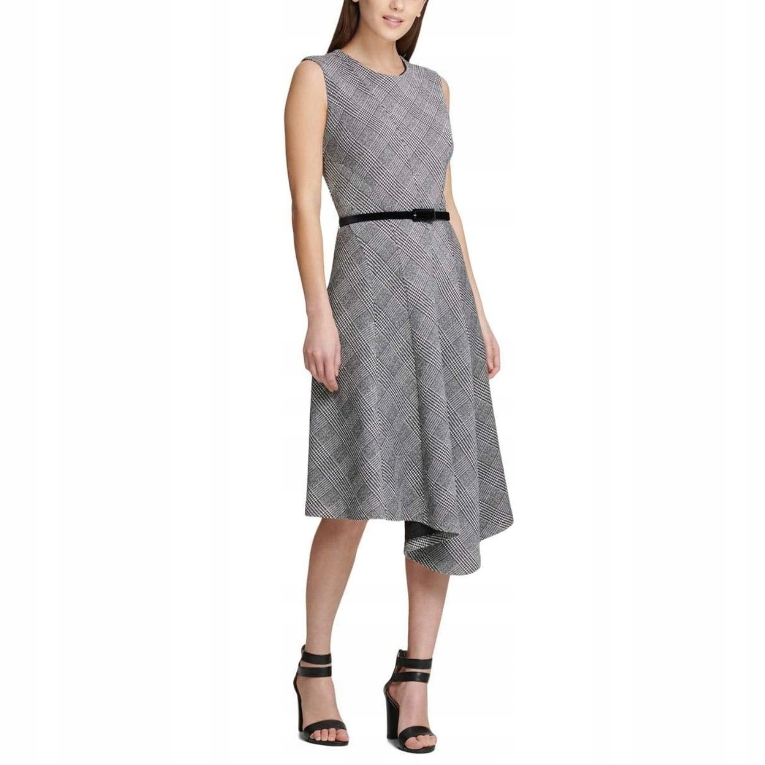 Šaty elegantní šaty s kapucí Dkny bez rukávů midi vel. M 8