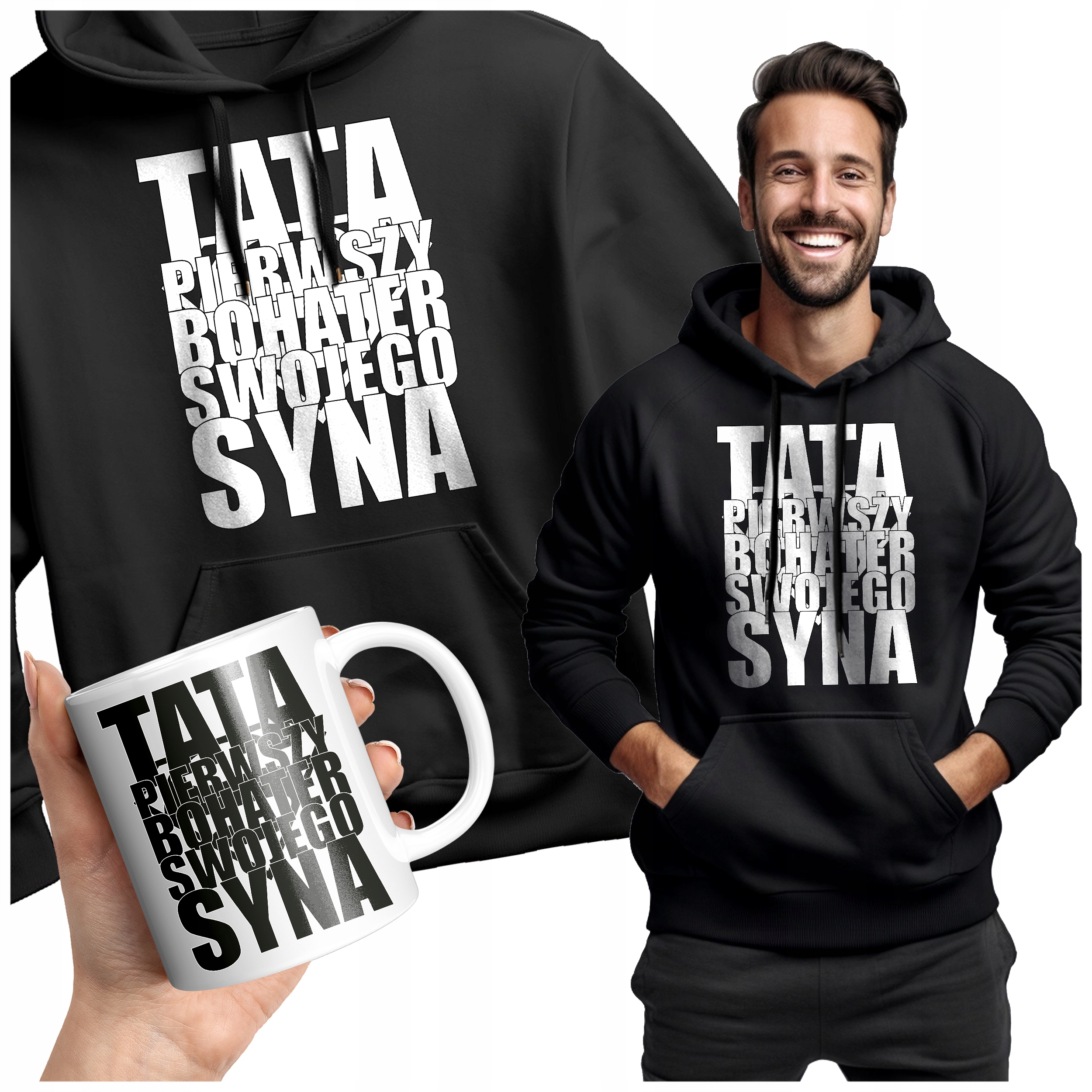 Pánská Mikina Táta První Hrdina Svého Syna Dárek Pro Tátova Otce Hrnek