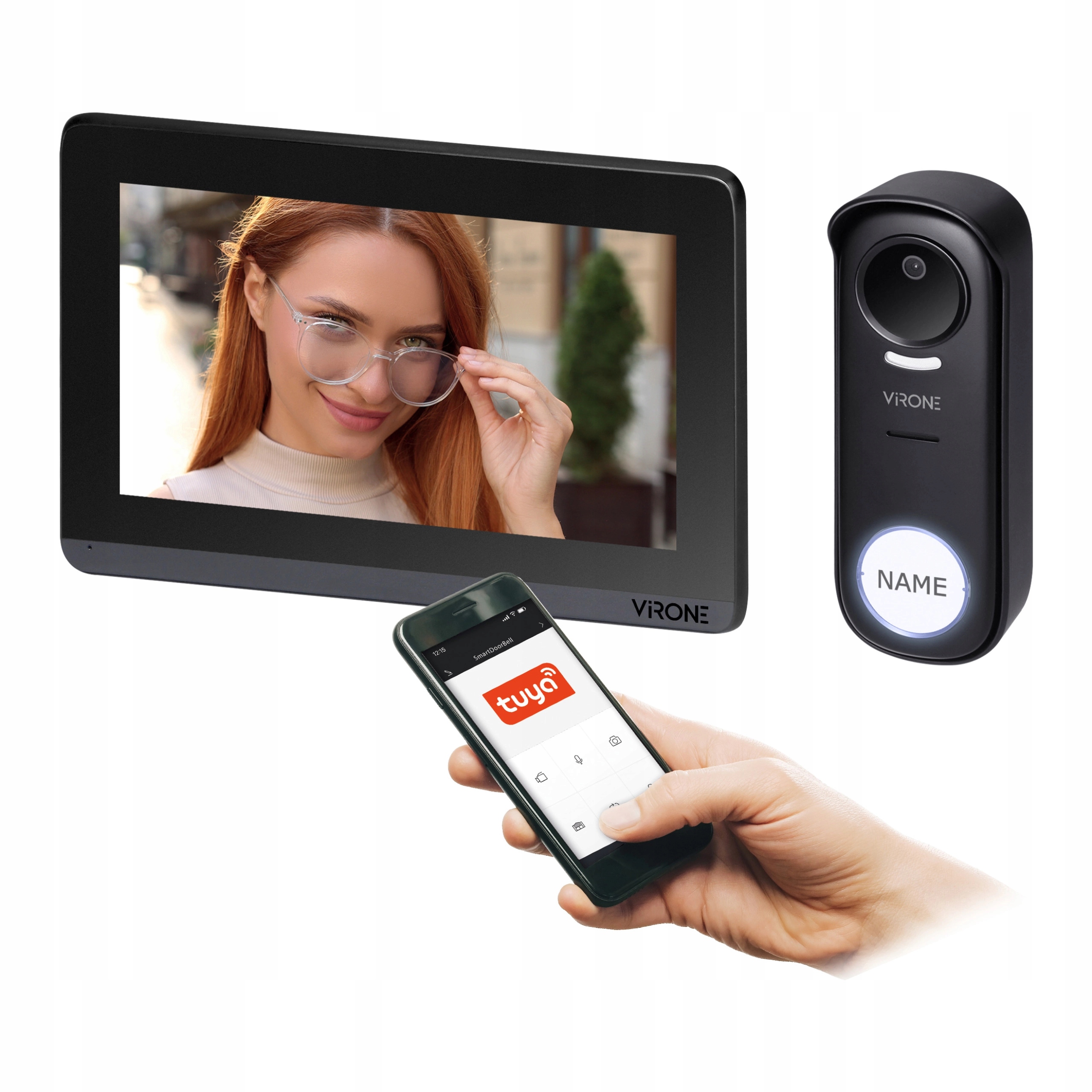 Virone Videovrátnik Jednorodinný Wi-Fi dotykový displej FullHD Bezdrôtový