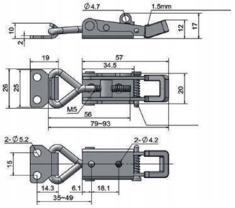 Zatrzask dociągający 4012 Kod producenta ST