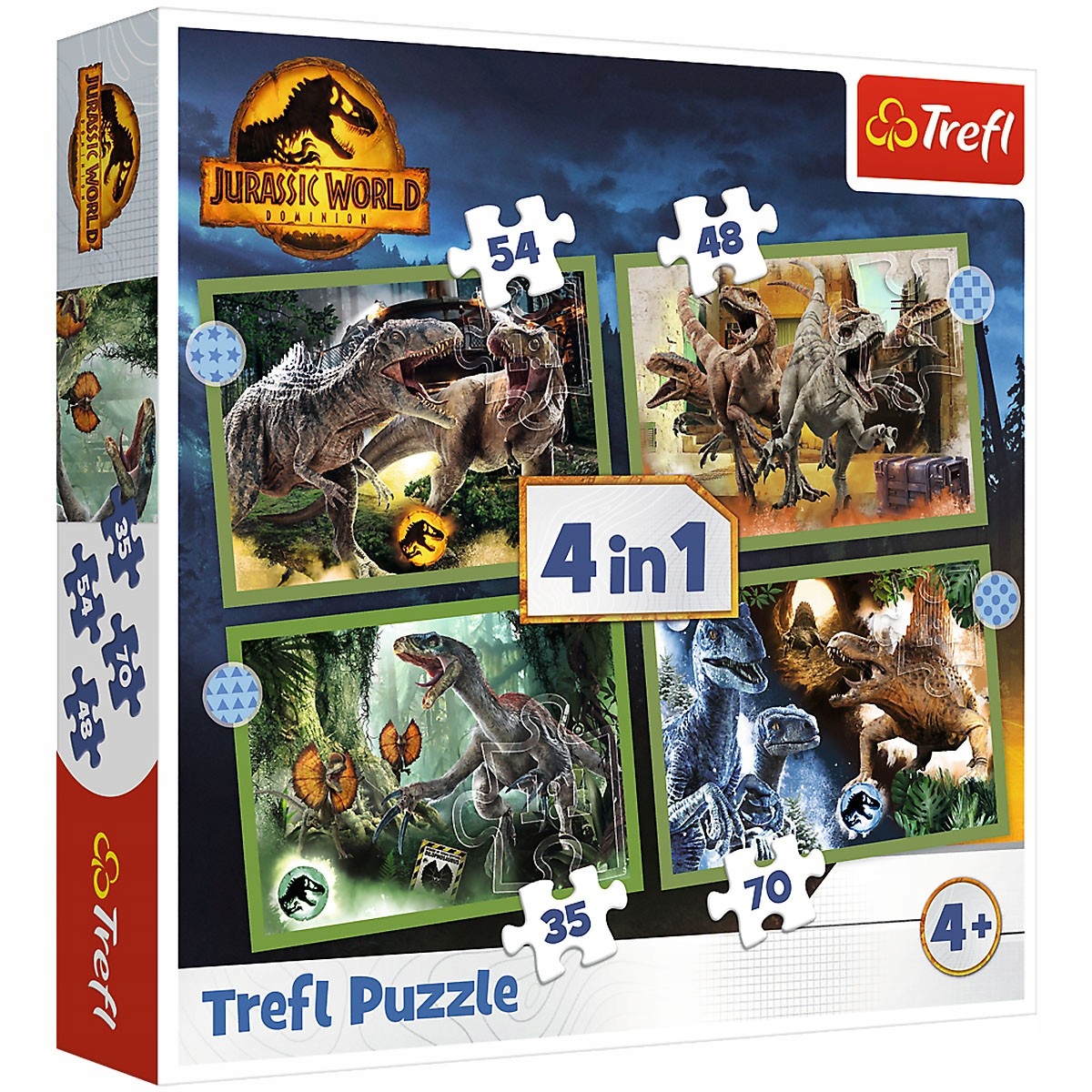 

34607 Trefl Puzzle 4w1 Jurassic World Dinozaury