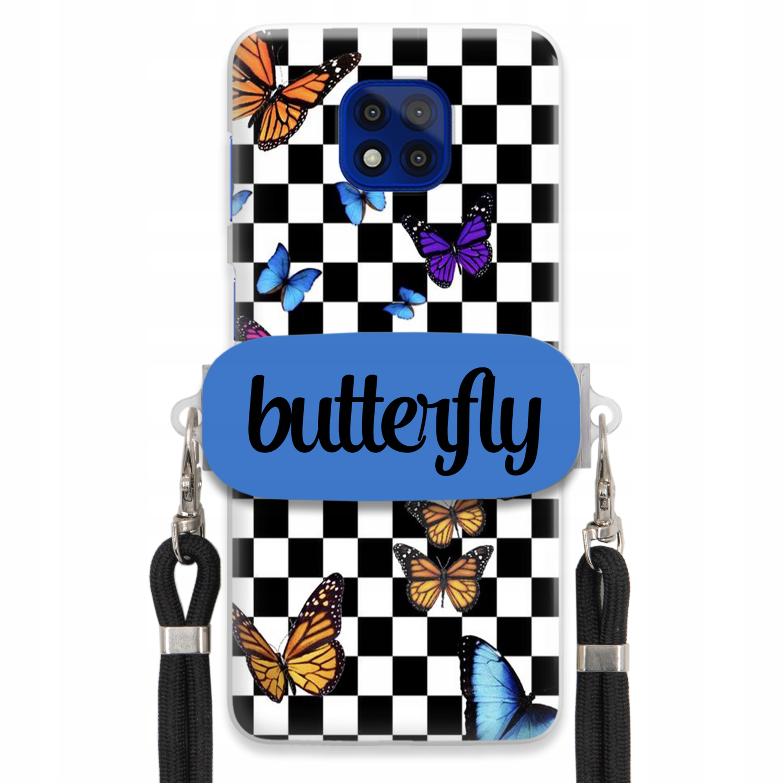 Pouzdro Pro Motorola G Power 2021 Case Obdélníkový Držák Black Vodítko Butterfly