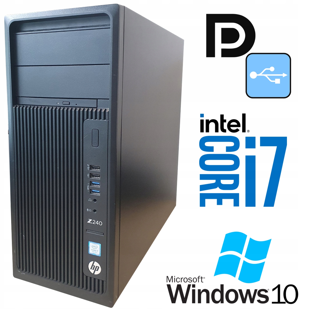 Komputer HP Z240 Intel Core i7-6700 8/240GB SSD Win10pro DVD DP