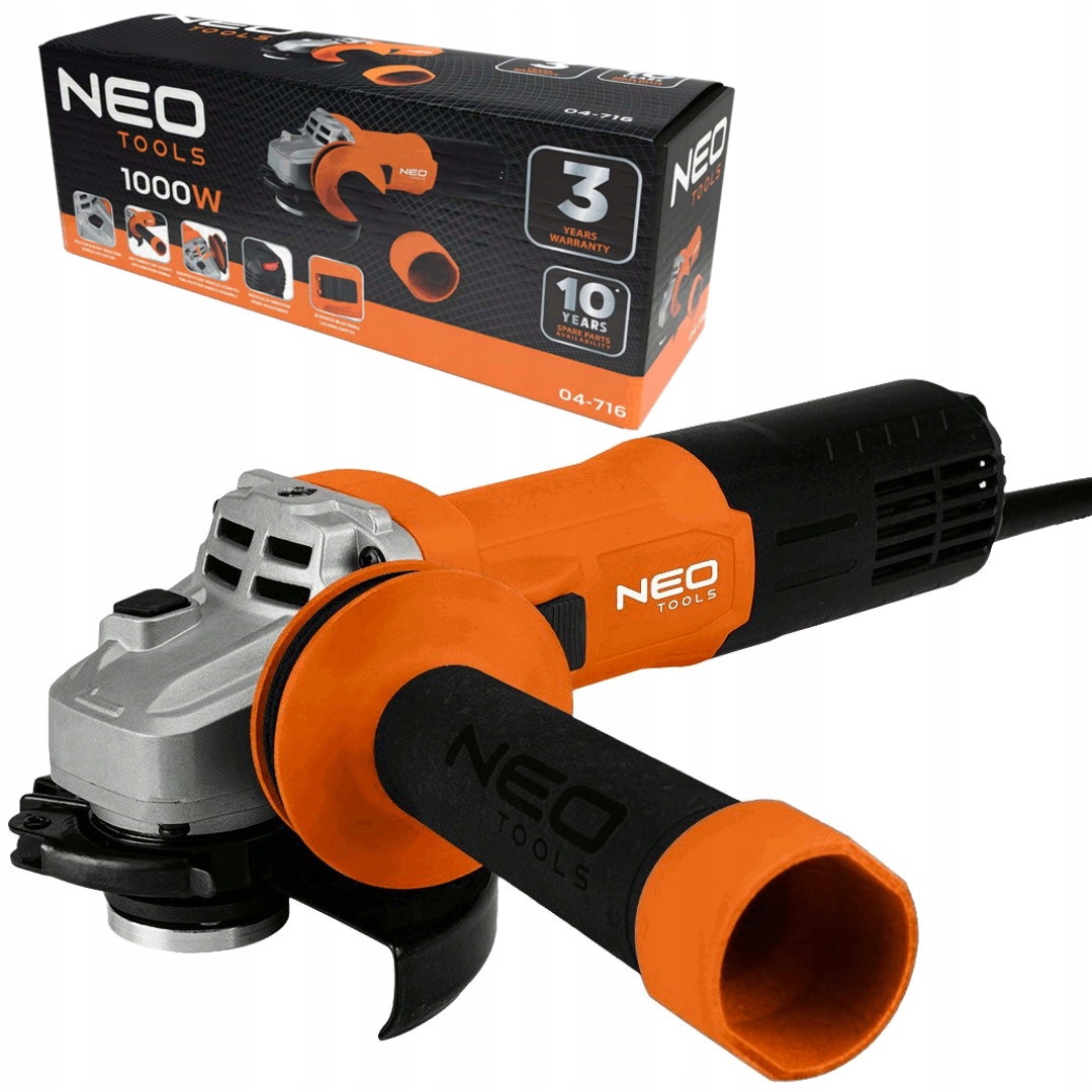 Neo Szlifierka kątowa 125mm z regulacją obrotów 1000W n.szybkomocuja 04-716