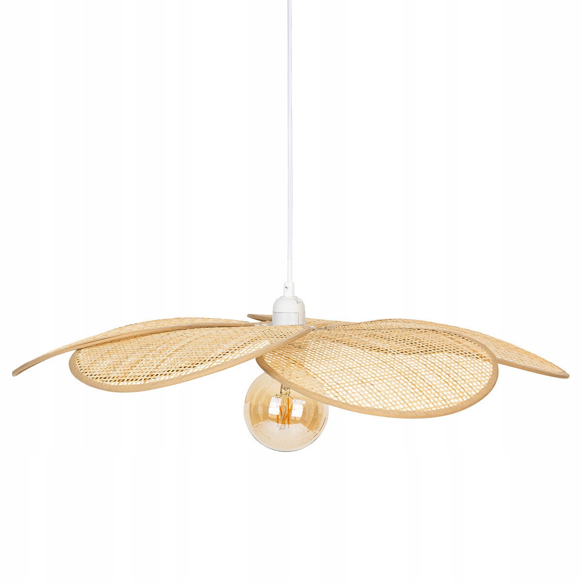 Lampa Sufitowa Bambusowa Beżowa Nowoczesna Stylowa Petale Śr 62 CM