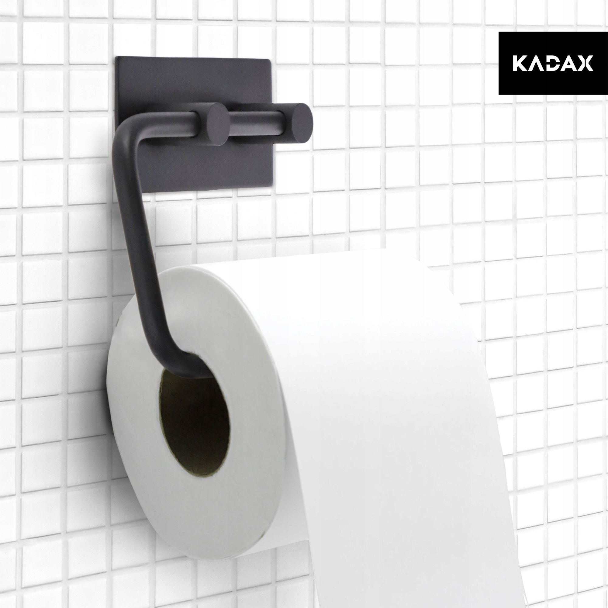 UCHWYT NA PAPIER TOALETOWY BEZ WIERCENIA STALOWY Marka Kadax