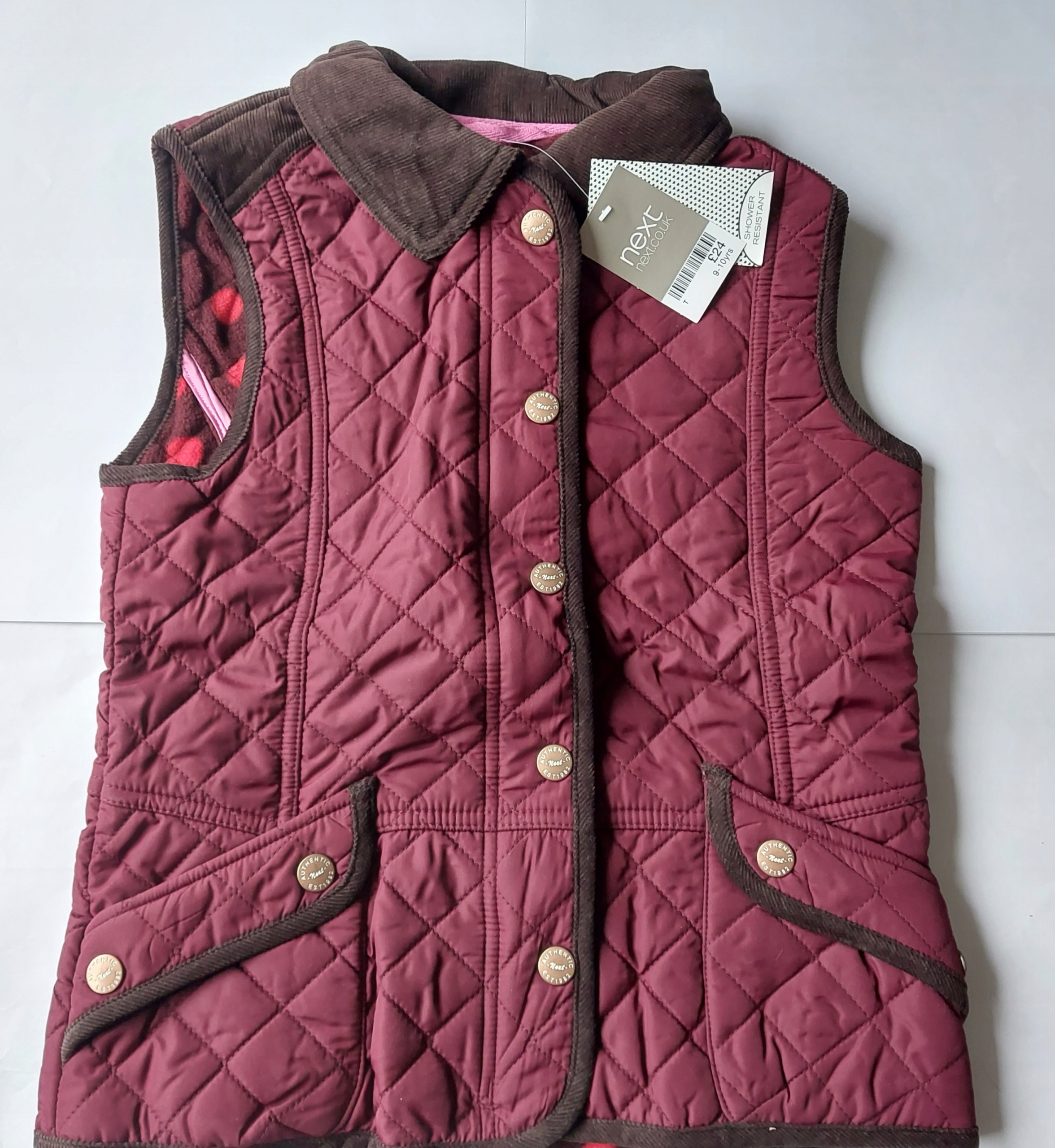 next BEZRĘKAWNIK bordo polar 11-12 lat 152cm