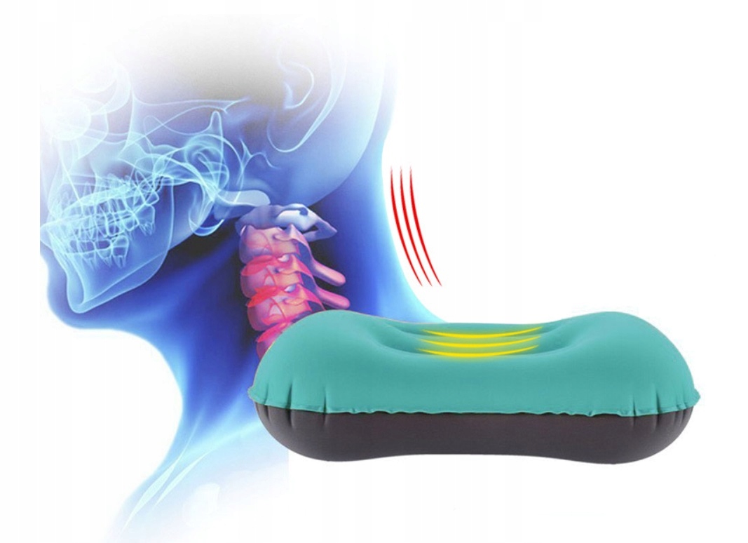 PODUSZKA DMUCHANA TURYSTYCZNA PODRÓŻNA JASNA SZARA Model PODUSZKA
