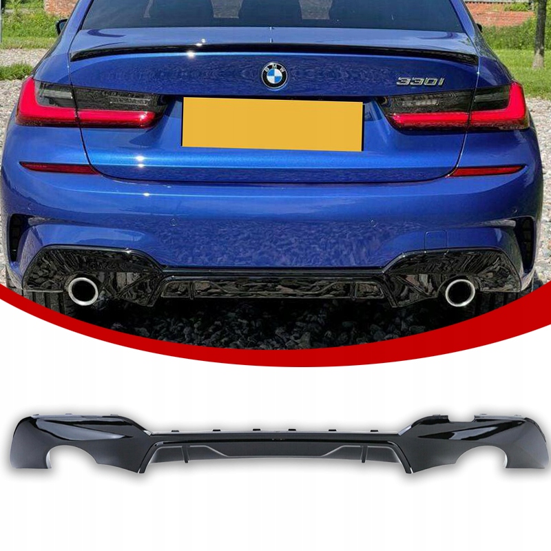 Bmw G20 G21 Difuzér Zadního Nárazníku Spoiler 330I Černý Lesk