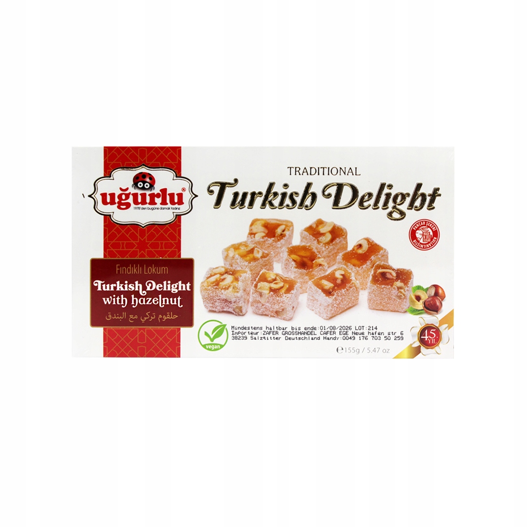 4x Lokum turecké ovocné s lískovými oříšky 155 g Ugurlu