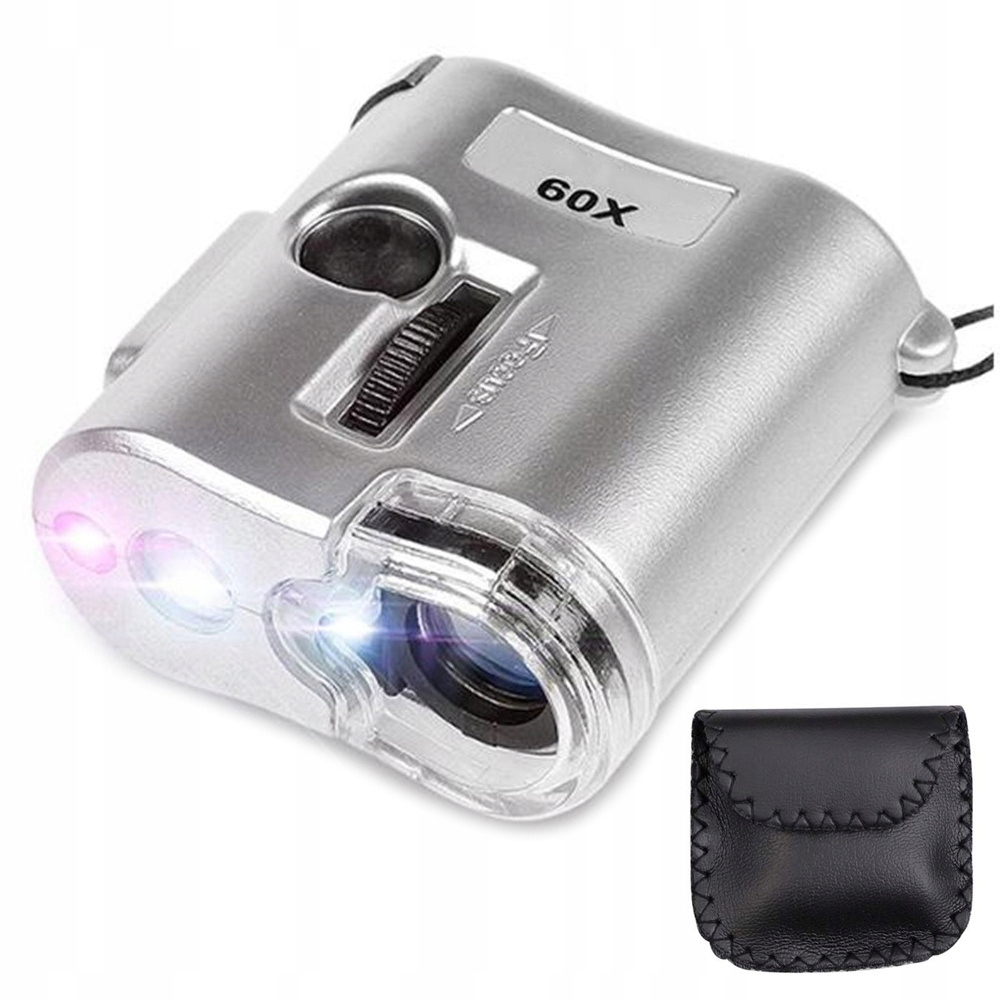 Mikroskop lupa jubilerska 60x led uv profesjonalny